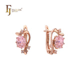 Pendientes Arc Clawed Solitaire grandes y coloridos con circonitas