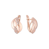 Leaves cluster earrings in 14K Gold, Rose Gold, two tone plating colors