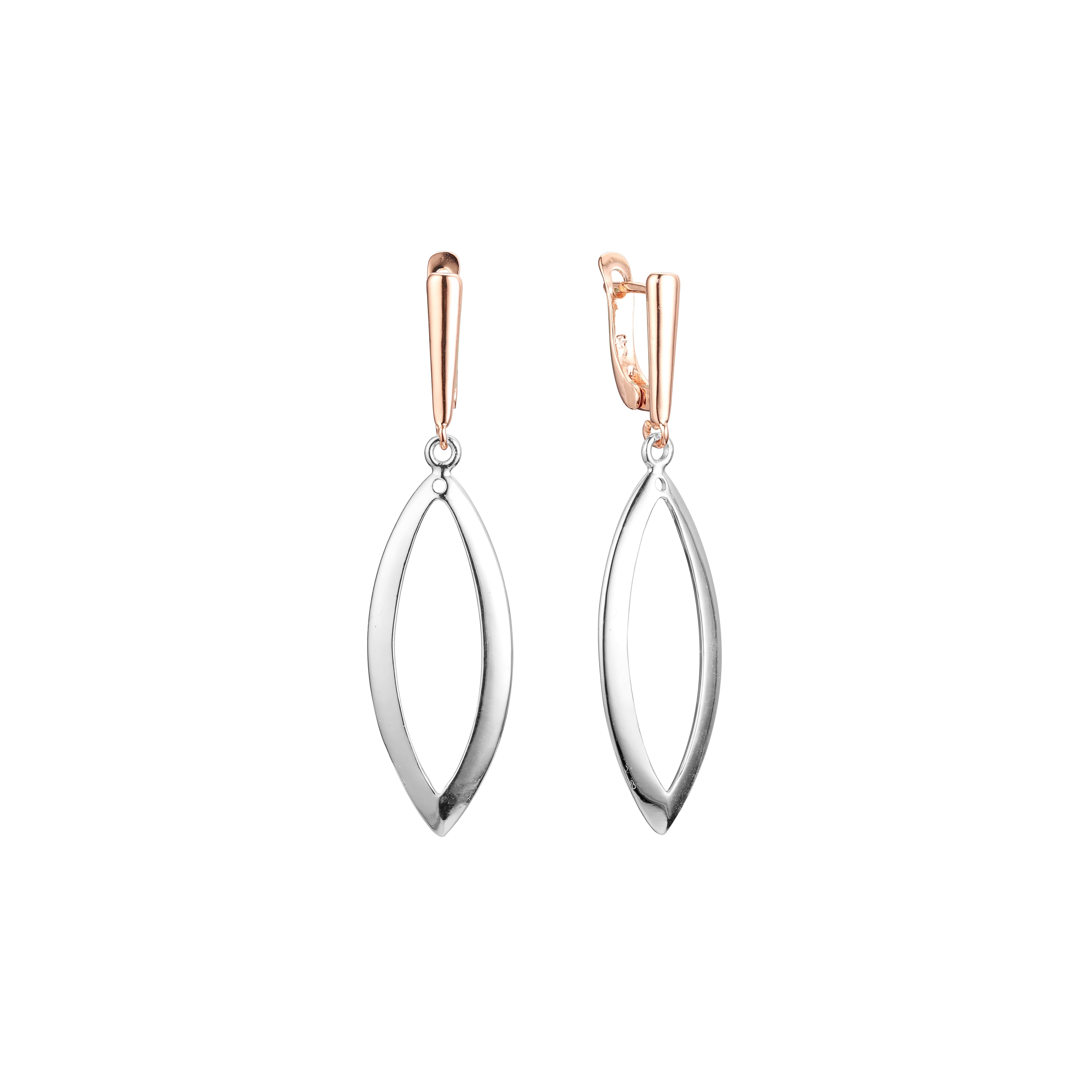 Earrings in Rose Gold, two tone plating colors