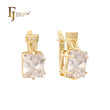 Princess Cut big Colorful CZ earrings