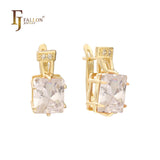 Princess Cut big Colorful CZ earrings