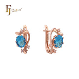 Pendientes Arc Clawed Solitaire grandes y coloridos con circonitas