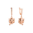 Aretes de racimo de búhos en Oro 14K, baño de oro rosa en colores