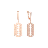 Razor blade earrings in 14K Gold, Rose Gold plating colors