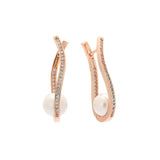 Pearl earrings in 14K Gold, Rose Gold, two tone plating colors