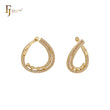 Twisted paved white czs 14K Gold,Rose Gold earrings