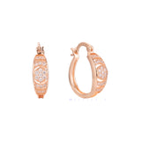 Aretes de aro en Oro de 14K, baño de Oro Rosa colores