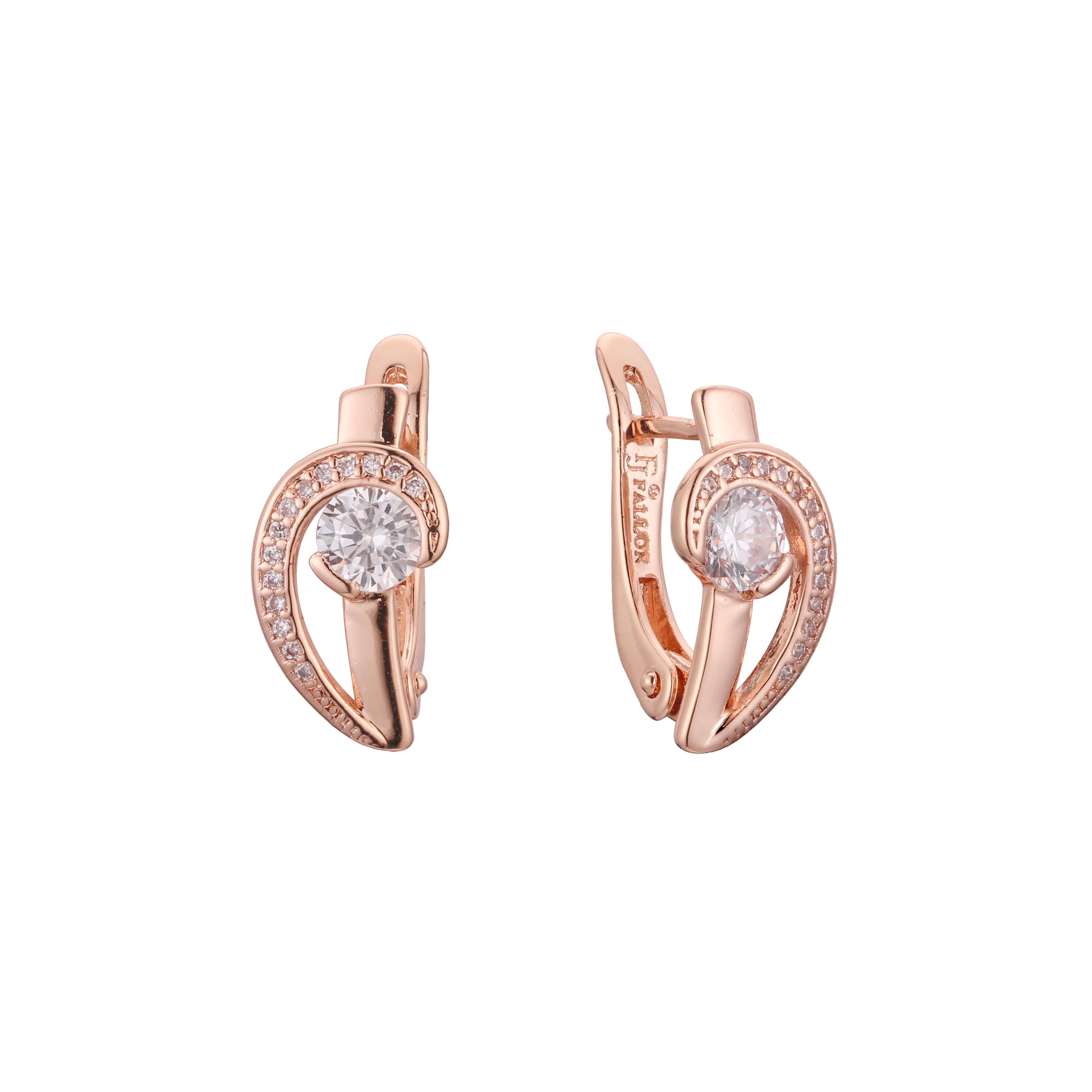 Cluster earrings in 14K Gold, Rose Gold, two tone plating colors