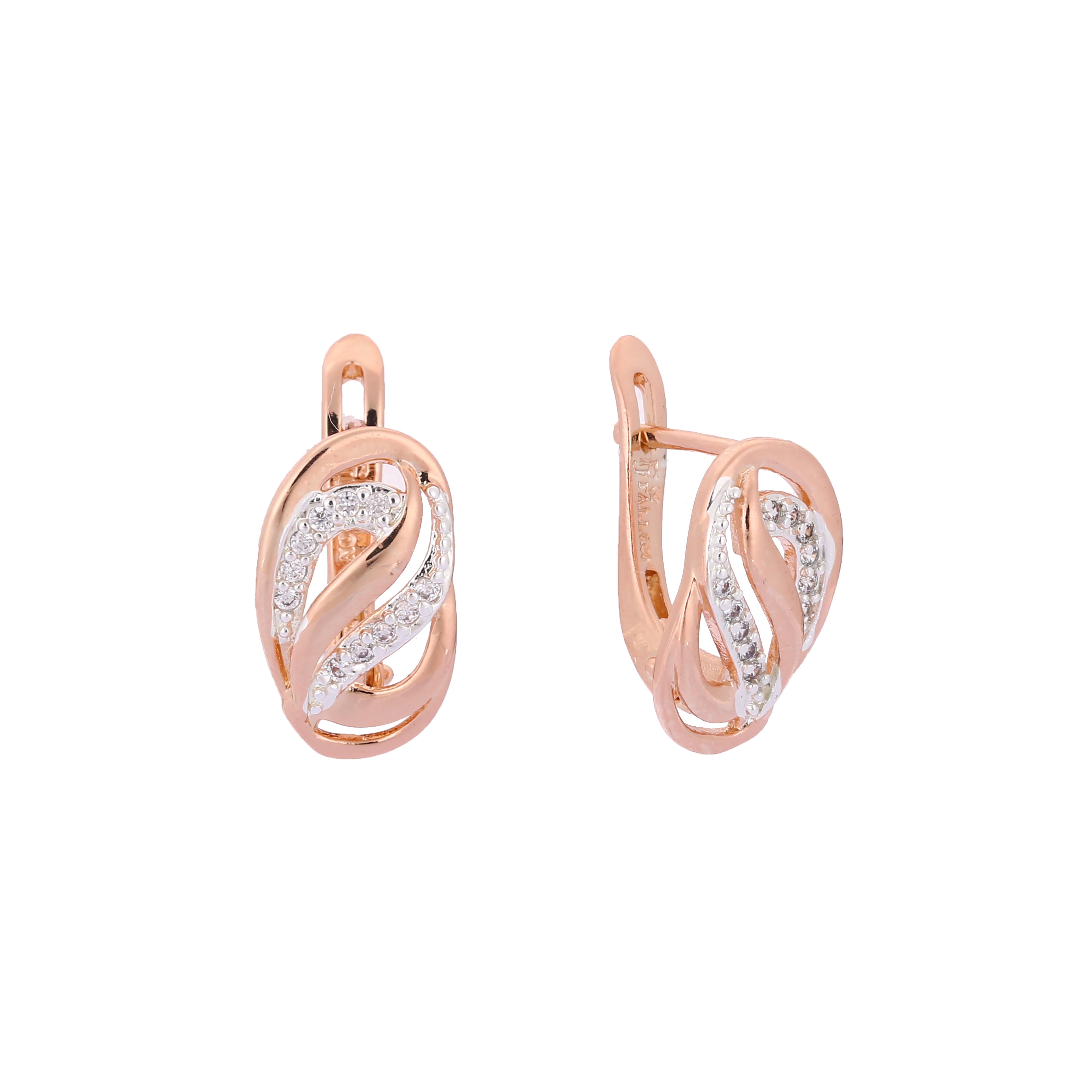 Rose Gold two tone earrings