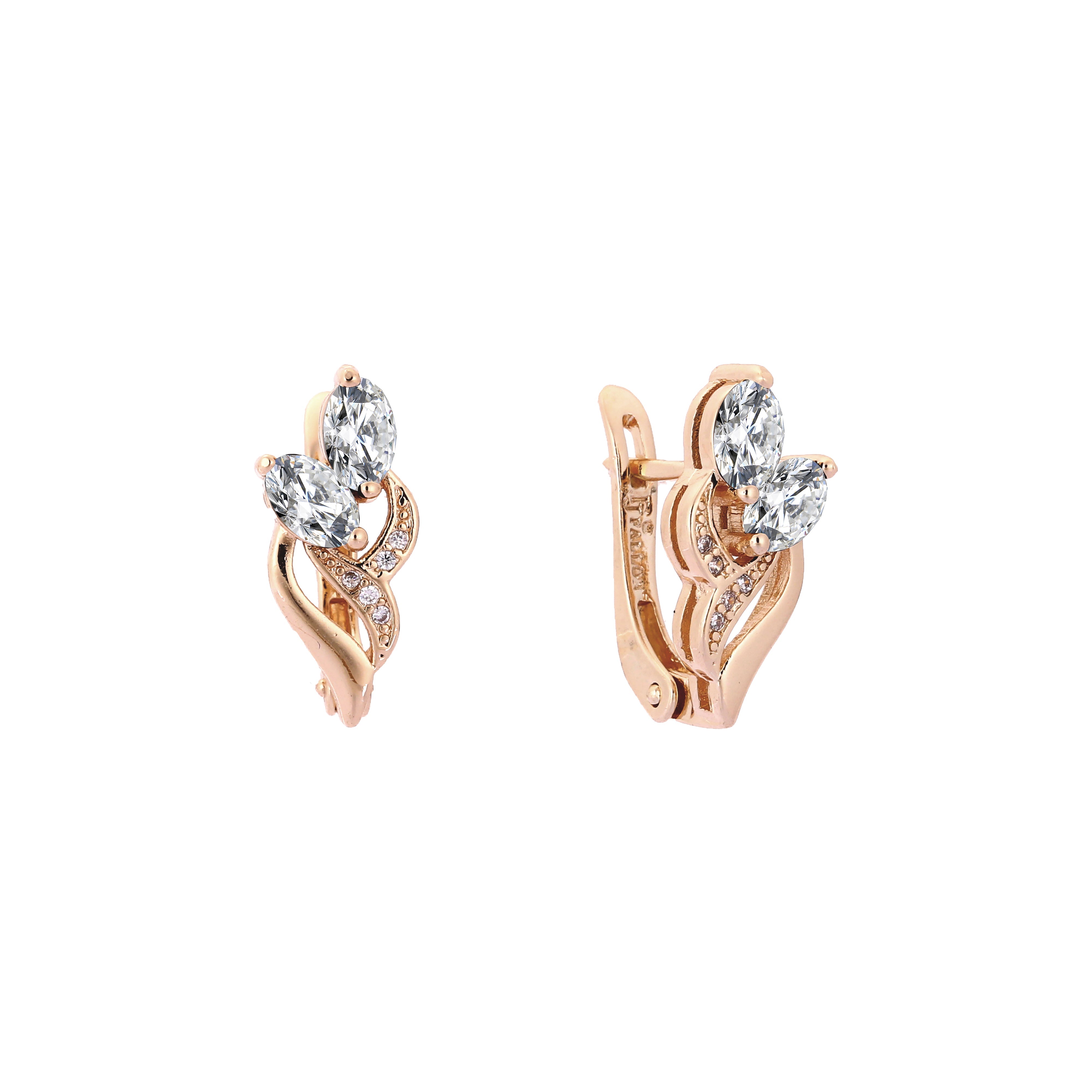 Rose Gold double stones earrings