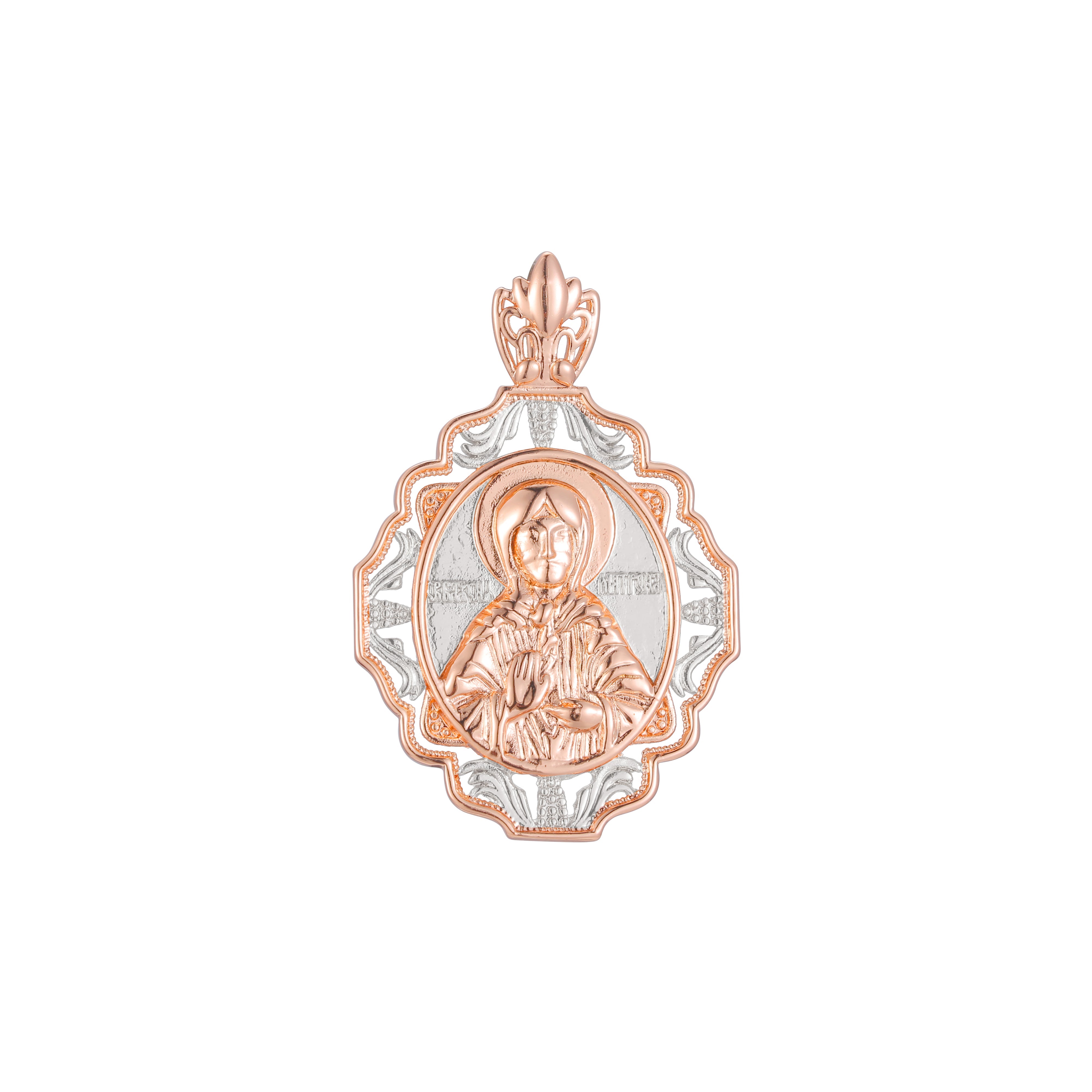 Saint Matrona pendant in Rose Gold two tone, 14K Gold plating colors