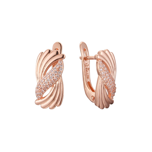 Earrings in 14K Gold, Rose Gold, two tone plating colors