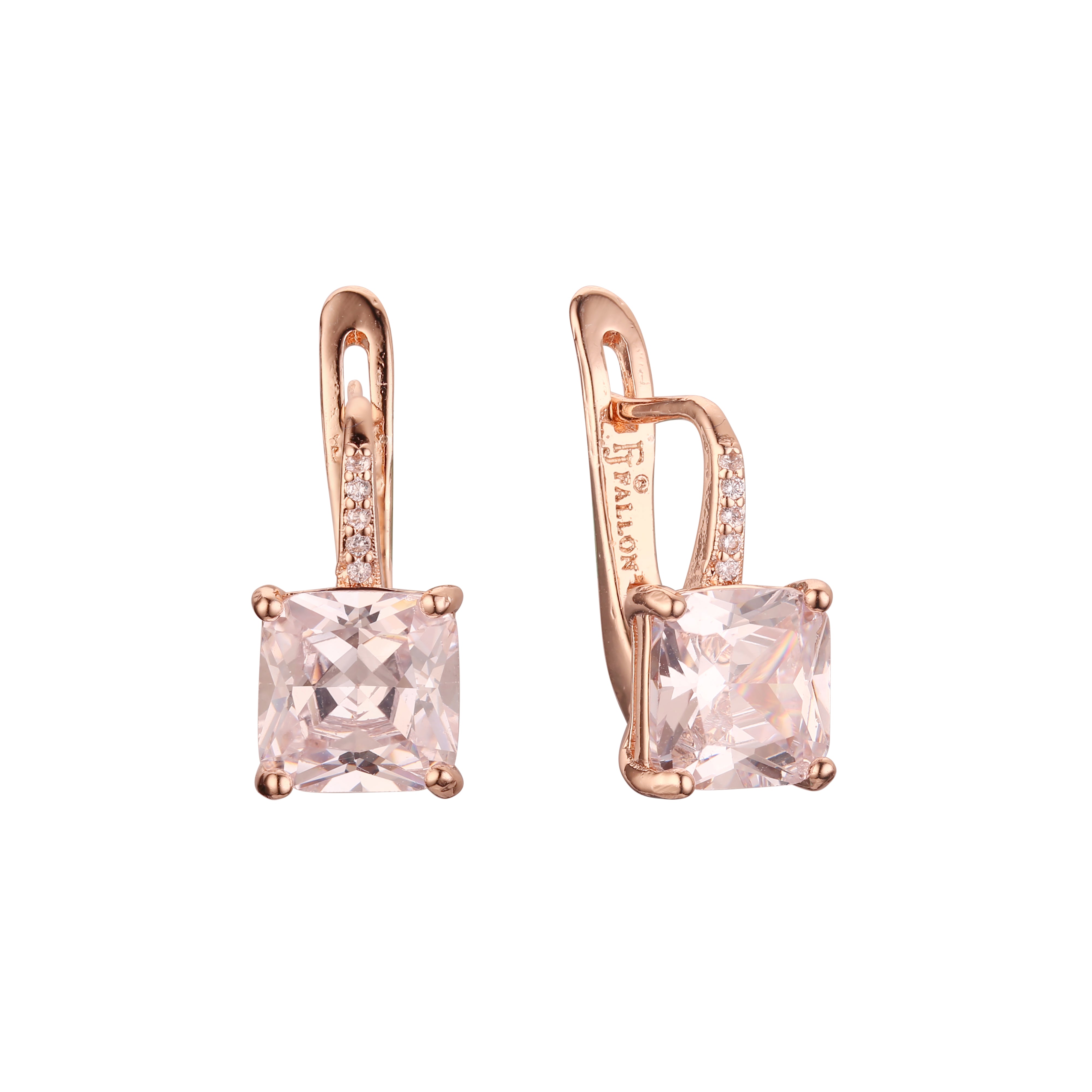 Solitaire earrings in 14K Gold, Rose Gold, two tone plating colors