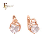 Clawed rounded white CZ earrings