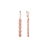 Tall chain link earrings in 14K Gold, Rose Gold plating colors