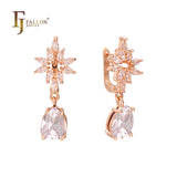 Cluster luxurious drop colorful CZs earrings