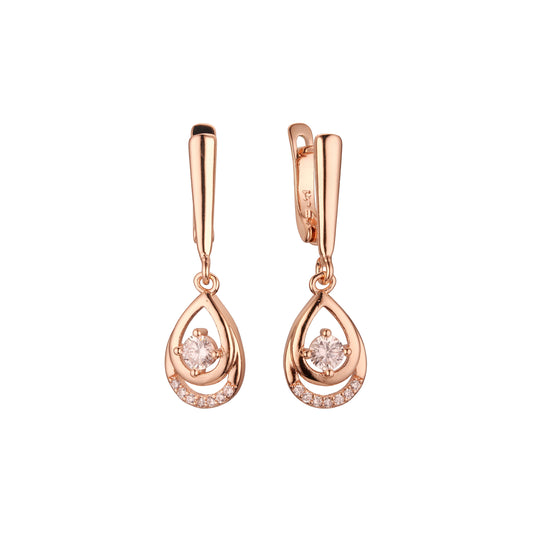 Earrings in Rose Gold, two tone plating colors