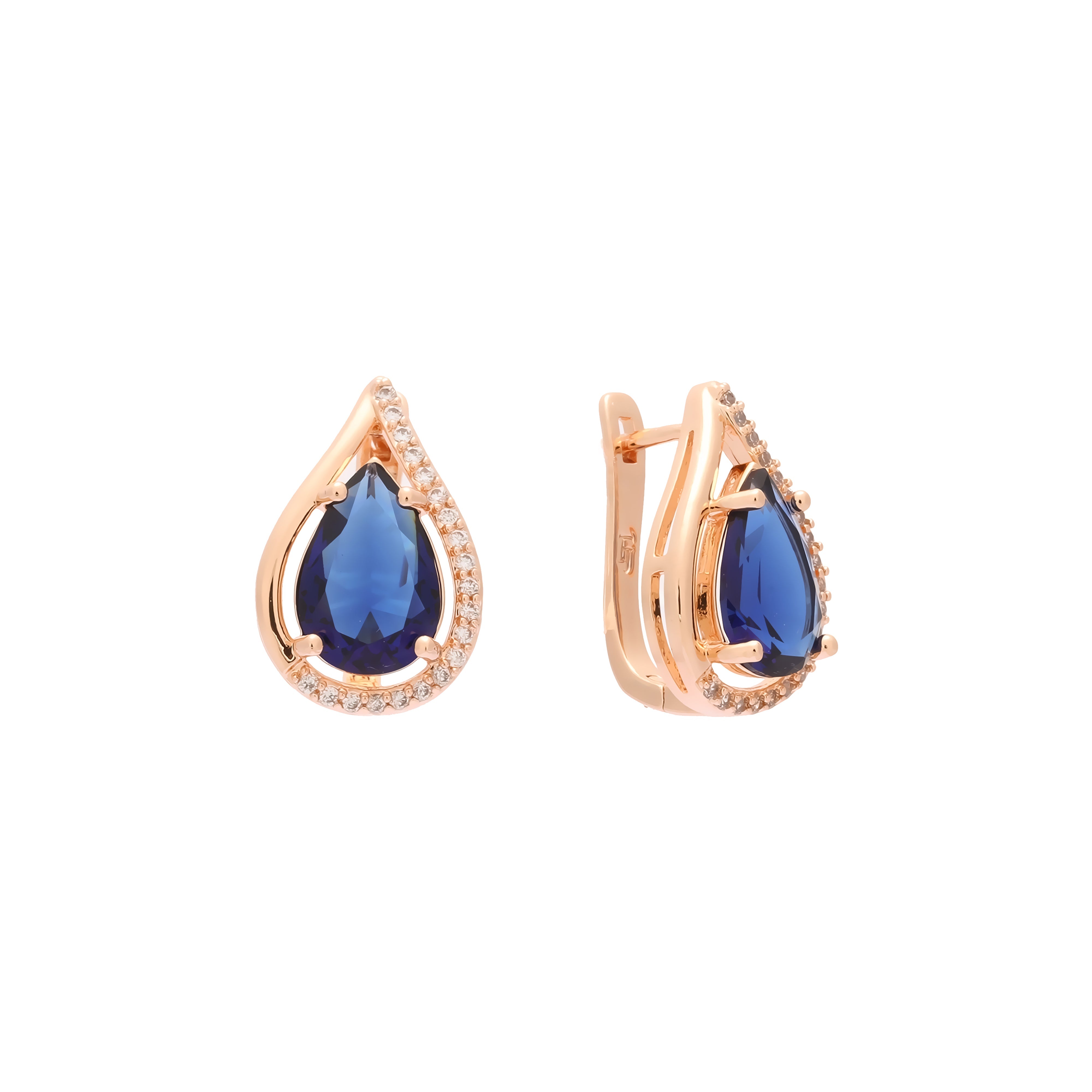 Rose Gold big stone solitiare earrings