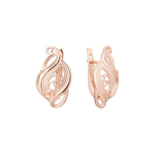 Pendientes en Oro de 14K, baño de Oro Rosa colores