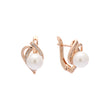 Solitaire pearl paved cz Rose Gold earrings