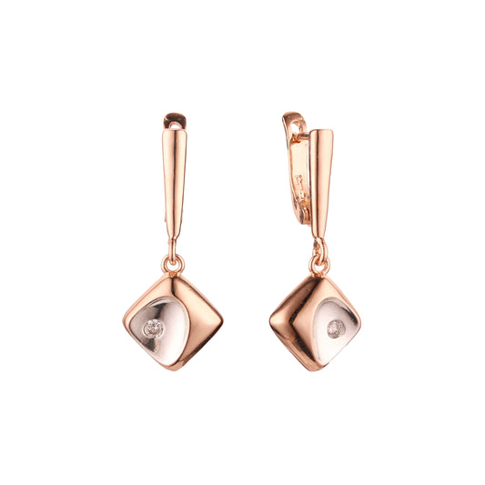 Rose Gold two tone earrings