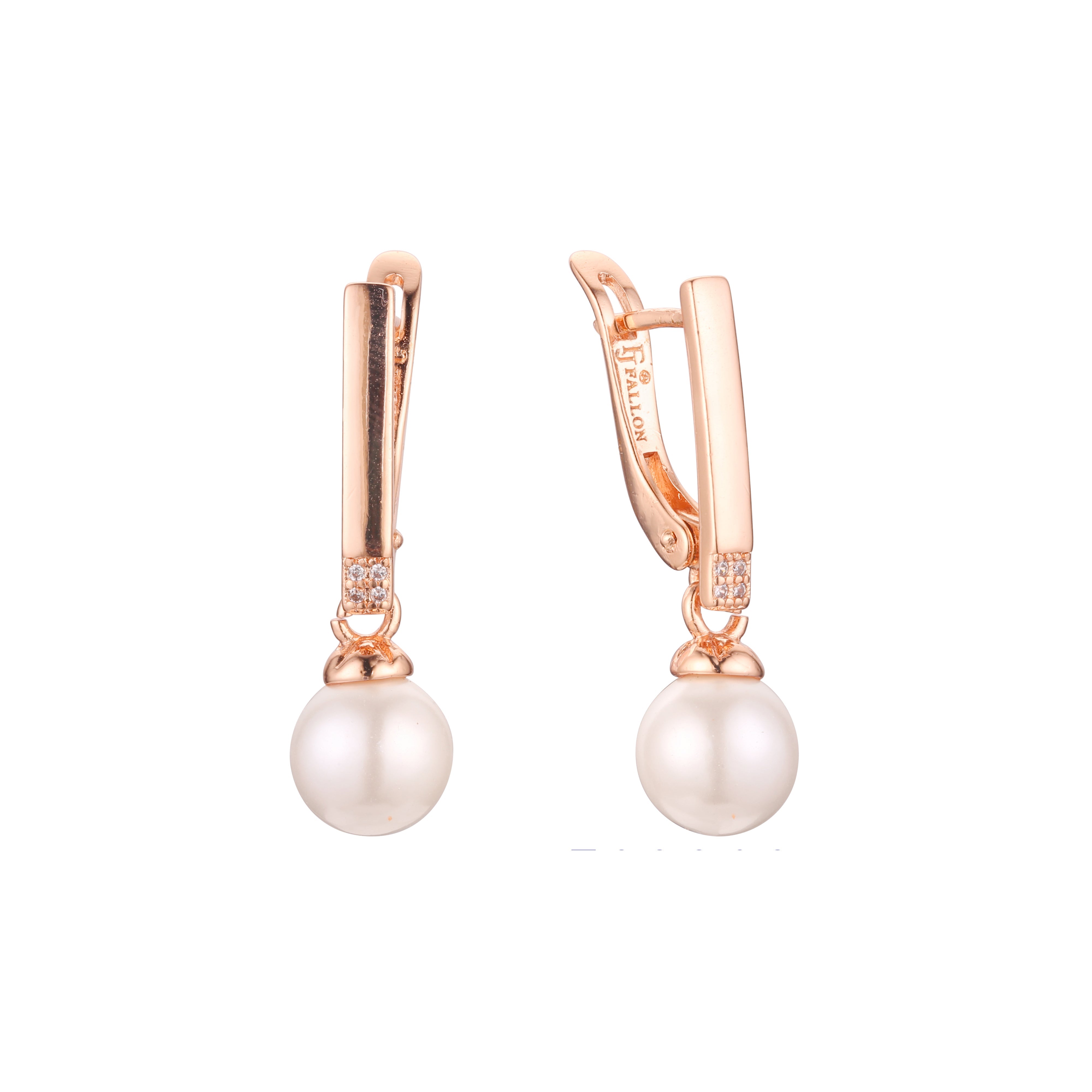 Aretes de perlas en Oro 14K, Oro Rosa, baño en dos colores