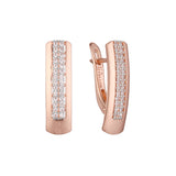 Aretes en Oro 14K, Oro Rosa, baño en dos tonos