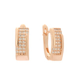 Paved white cz cluster Rose Gold earrings