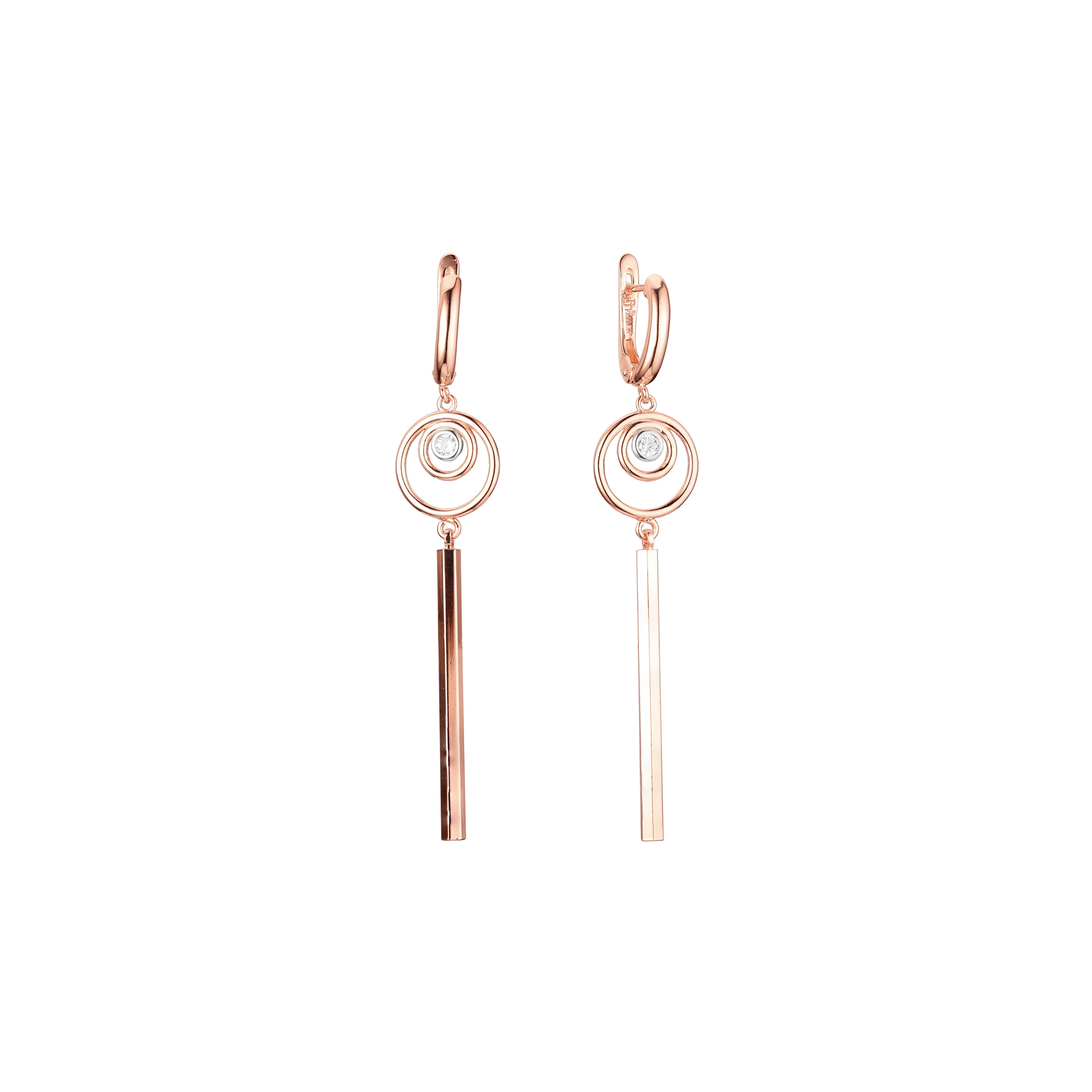 Earrings in Rose Gold, two tone plating colors