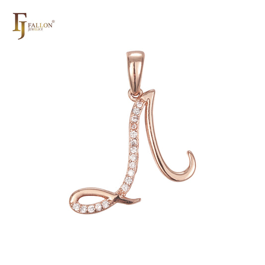 Elegant Letter A 14K Gold, Rose Gold Pendant