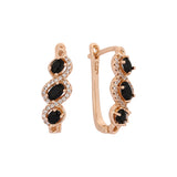 Rose Gold three stones earrings