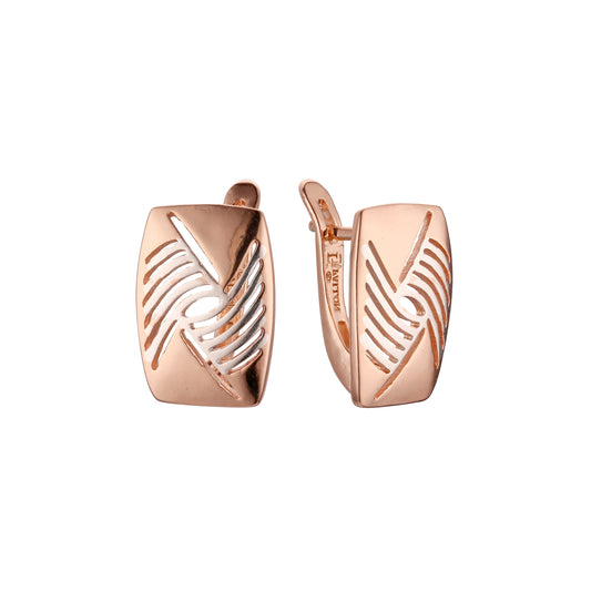 Earrings in Rose Gold, two tone plating colors