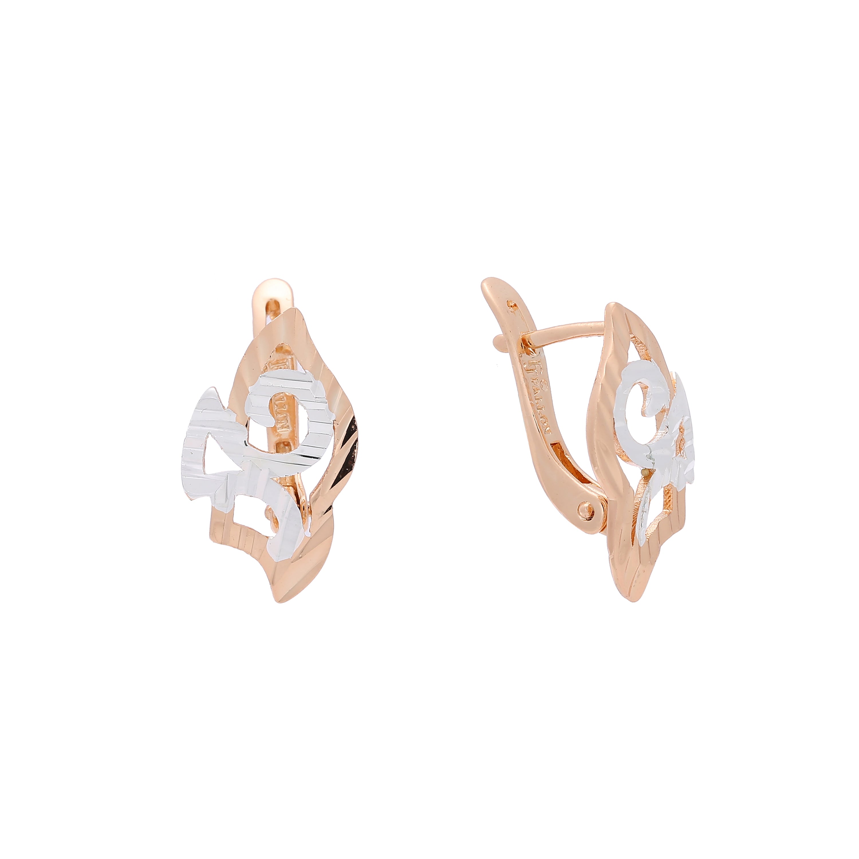 Rose Gold two tone earrings