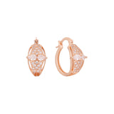 Aretes de aro en Oro de 14K, baño de Oro Rosa colores