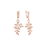 Brincos de cachos Leaves em ouro 14K, cores banhadas a ouro rosa