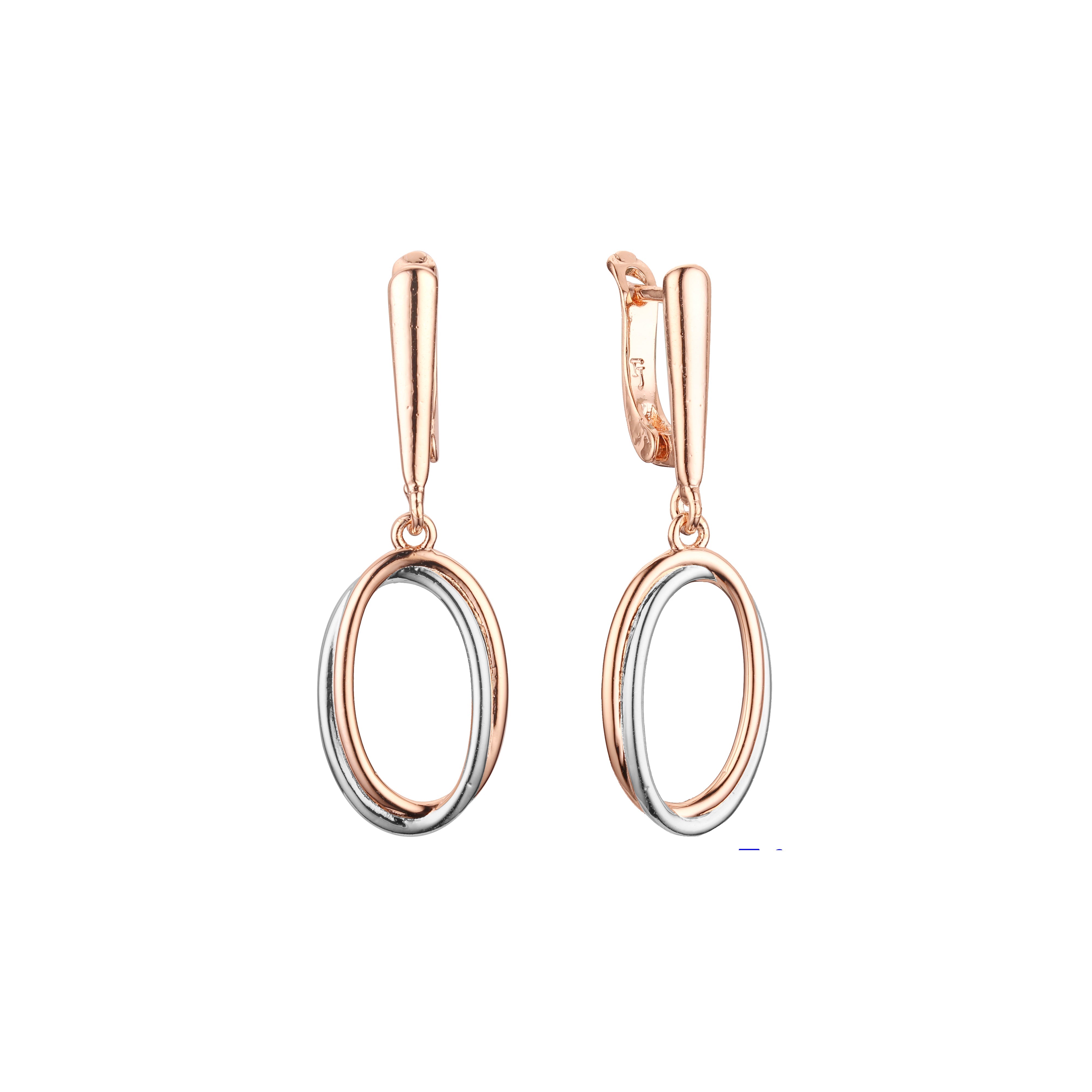 Earrings in Rose Gold, two tone plating colors