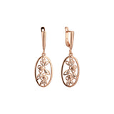 Elegant flower and fruits Rose Gold two tone earrings