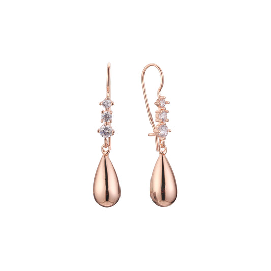 Wire hook cluster earrings in 14K Gold, Rose Gold plating colors