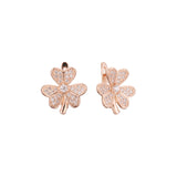 Aretes de racimo de tréboles en Oro 14K, oro rosa, baño de dos tonos