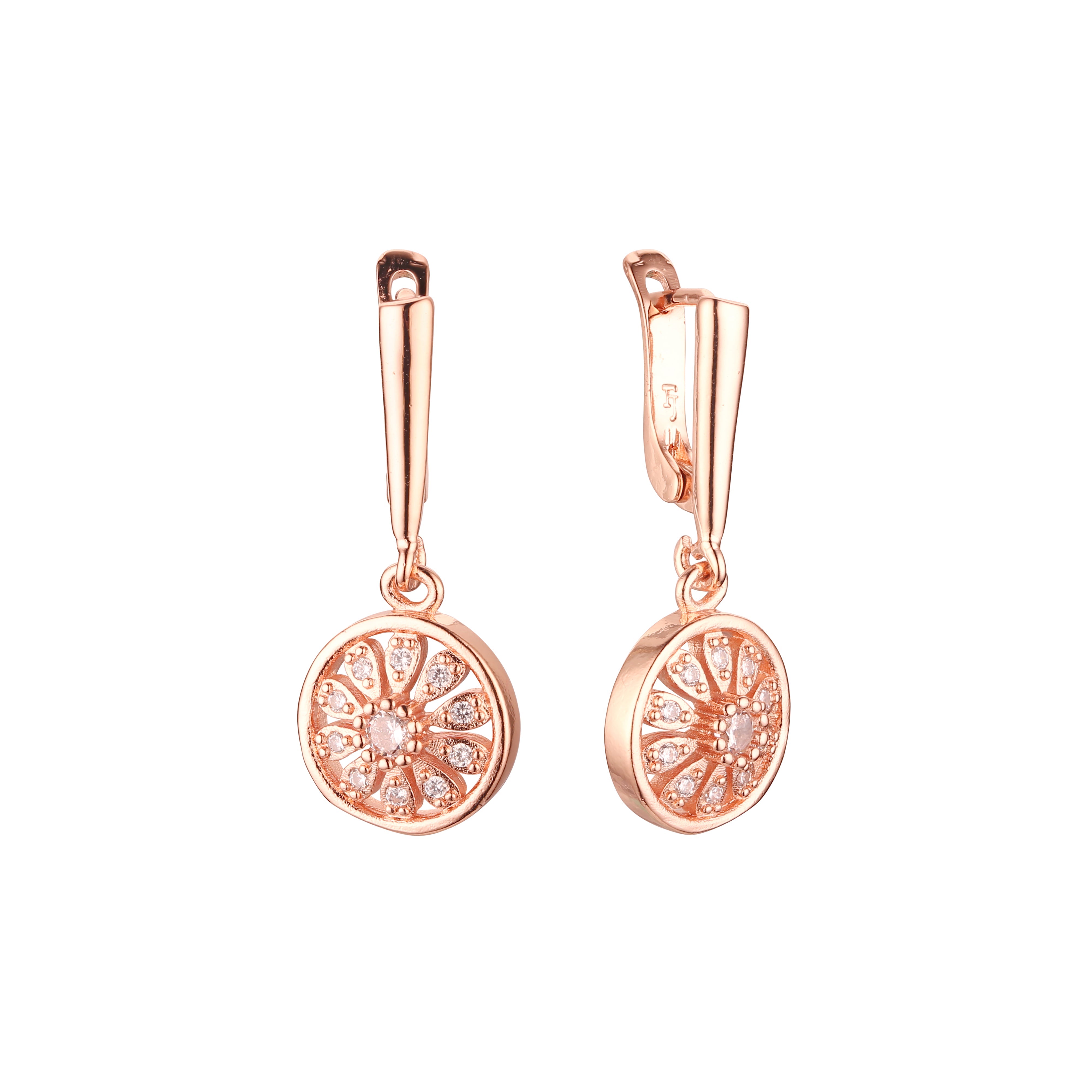 Pendientes de oro rosa