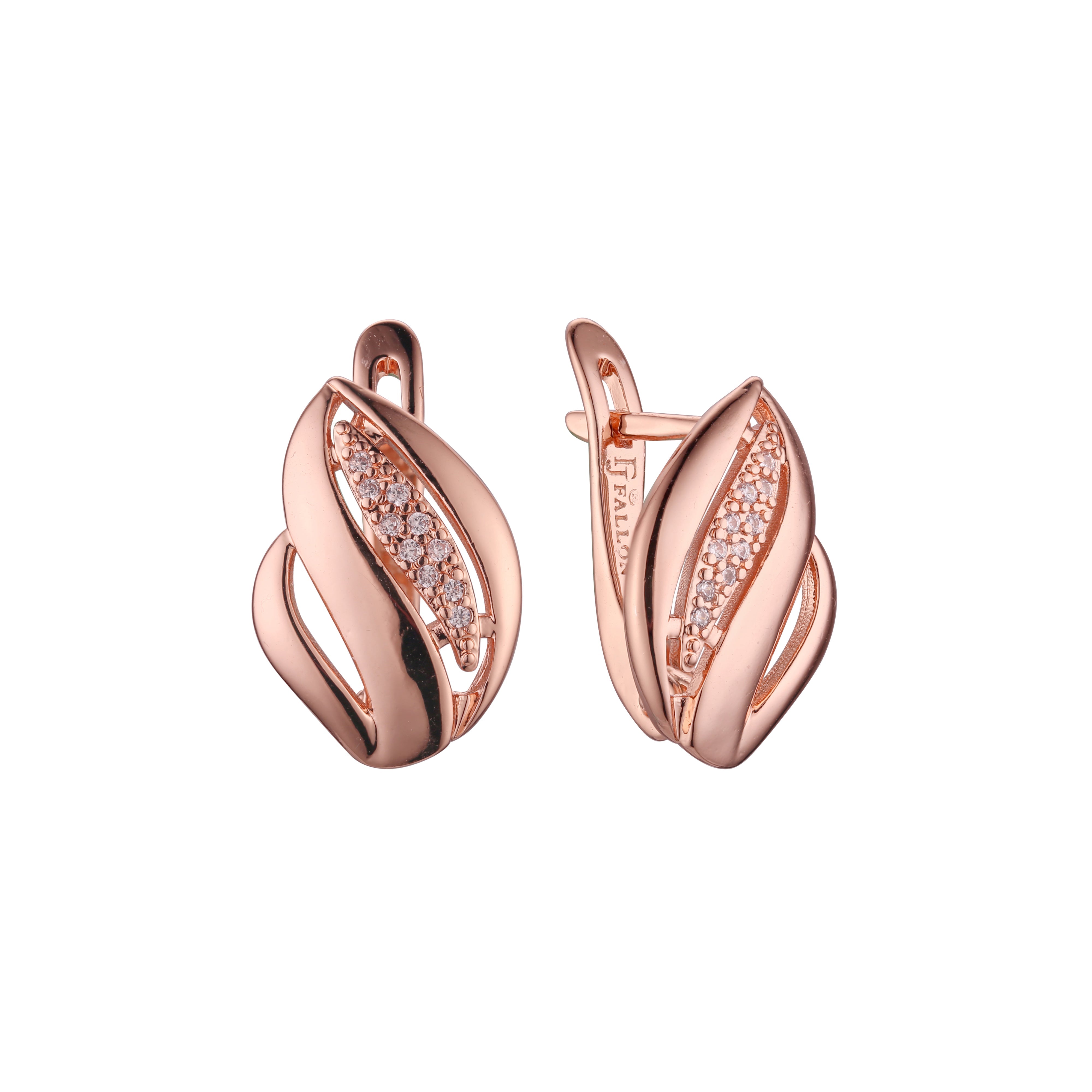 Cluster earrings in 14K Gold, Rose Gold, two tone plating colors