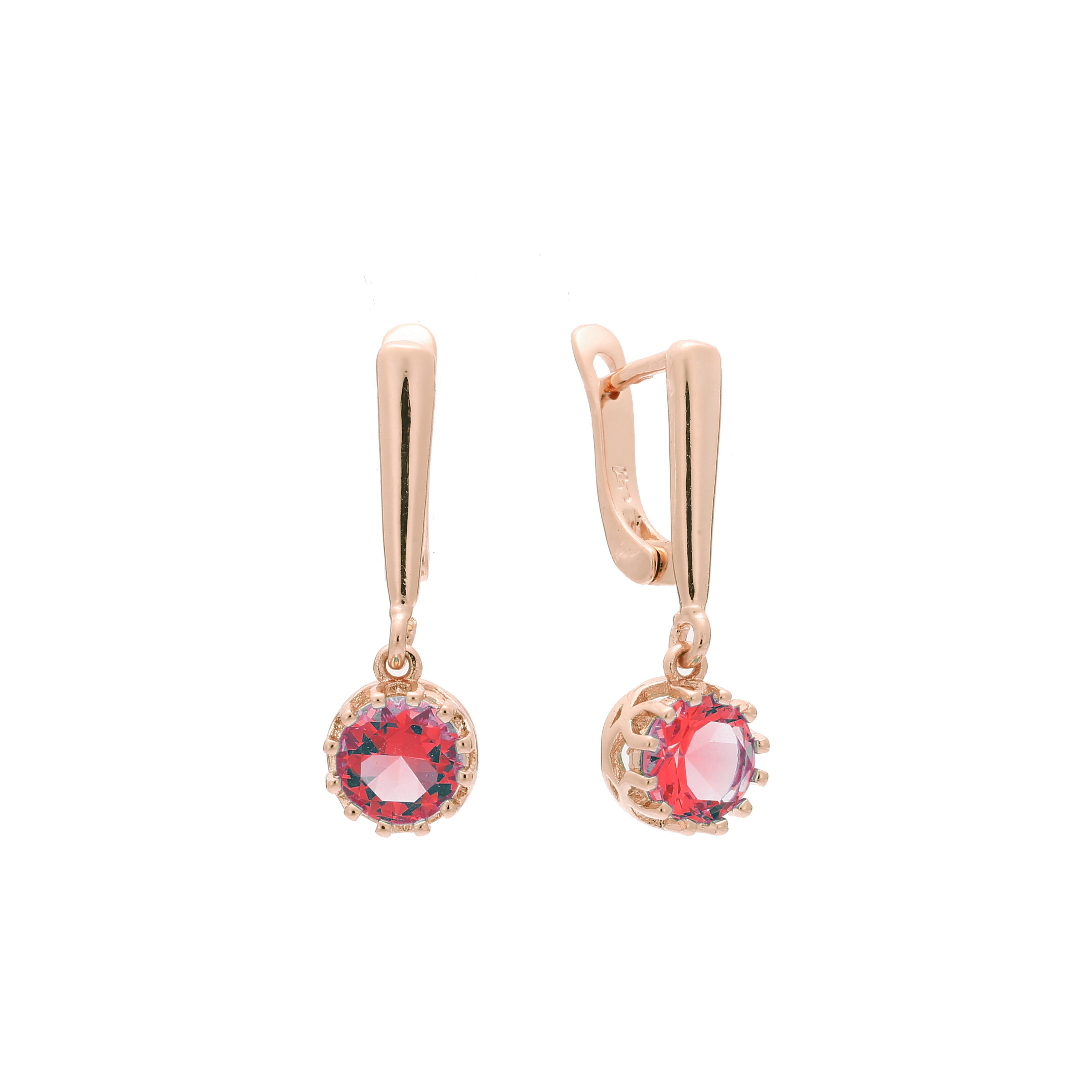 Brincos Halo em ouro 14K, cores banhadas a ouro rosa