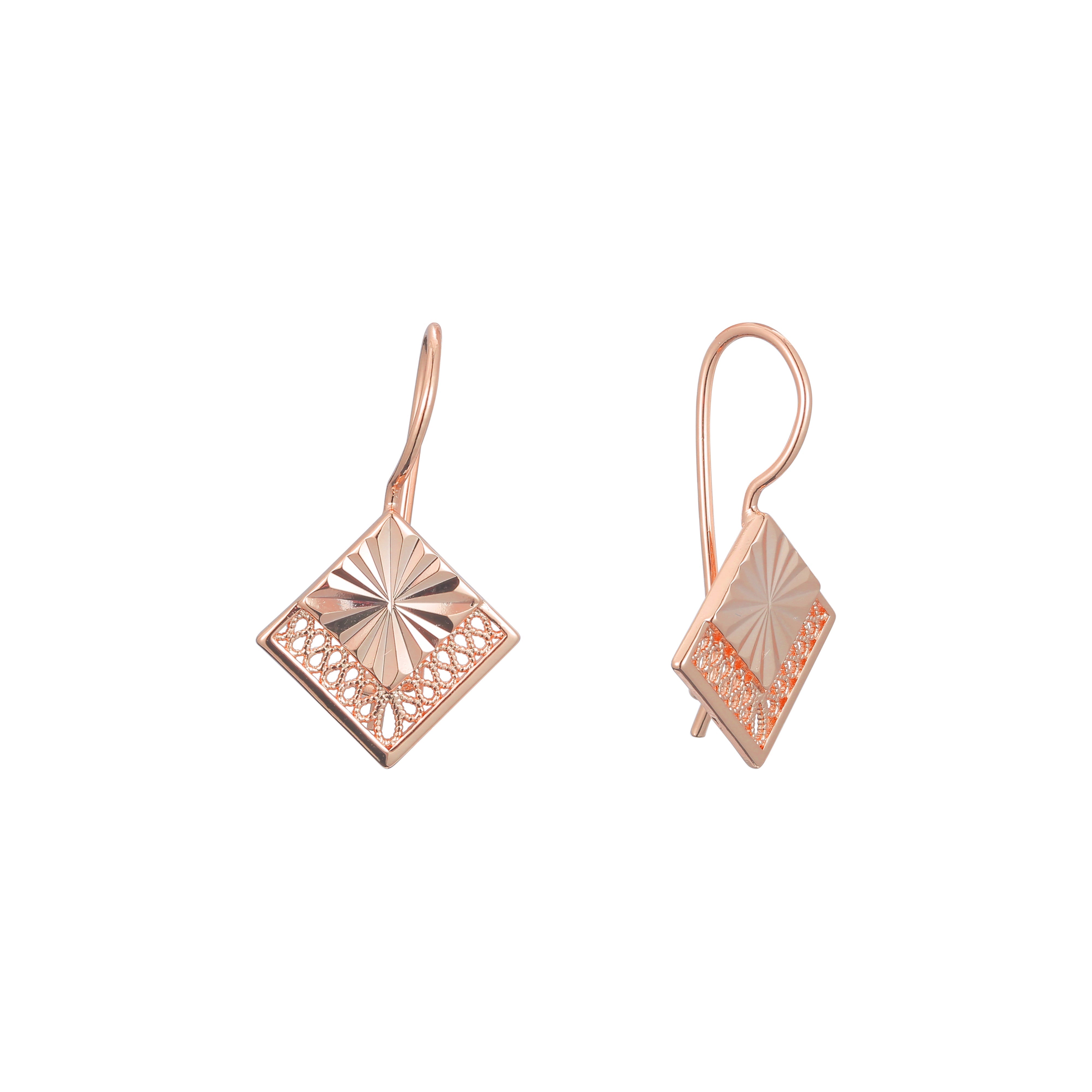 Wire hook child earrings in 14K Gold, Rose Gold plating colors