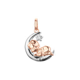 Pingente de bebê em ouro 14K, ouro rosa com duas cores de revestimento