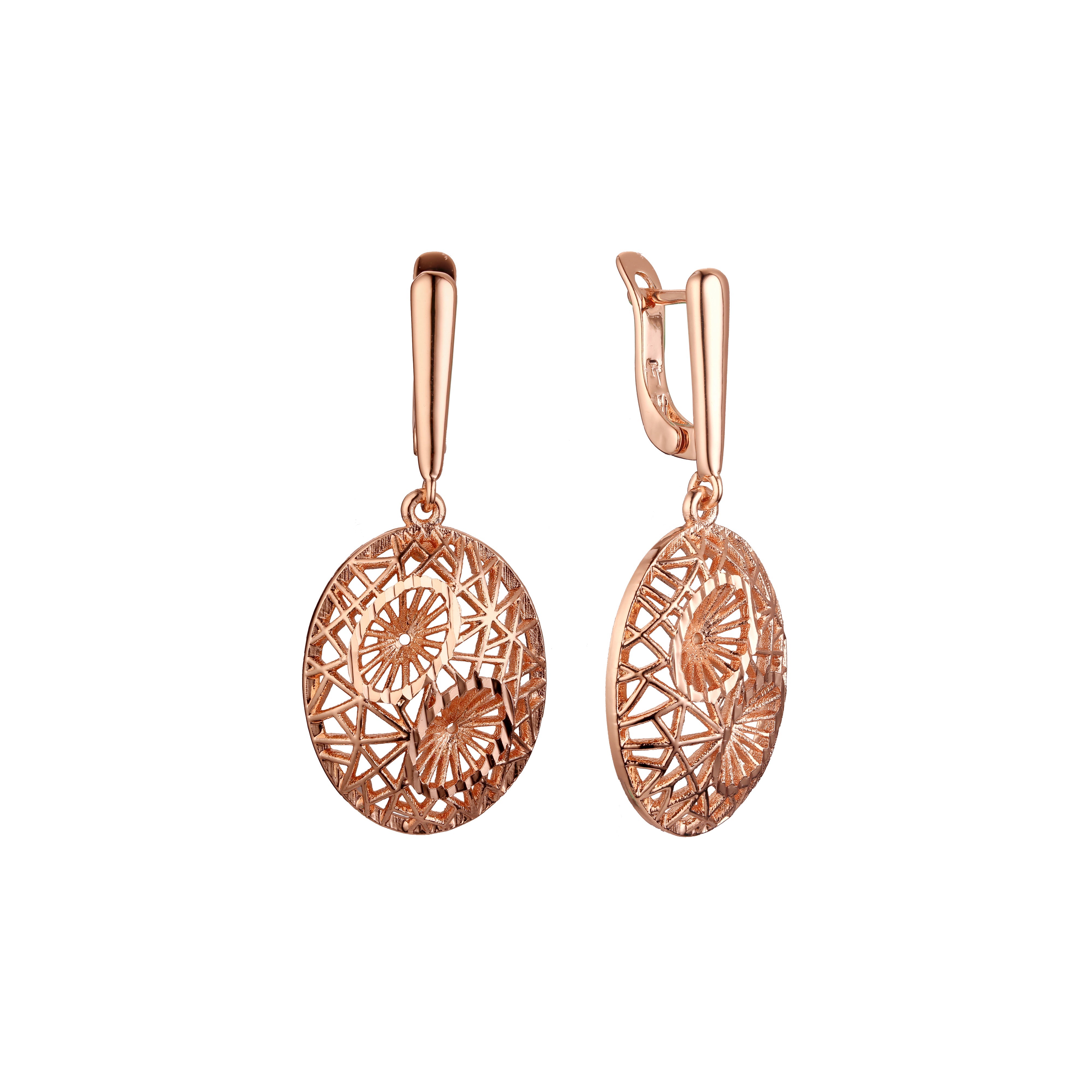 Pendientes de oro rosa