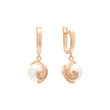 Rose Gold pearl drop earrings