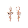 Aretes colgantes tipo candelabro con forma de racimo de hojas en Oro 14K, colores chapados en oro rosa