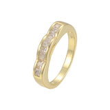 Racimo de circonitas blancas pavimentadas Oro 14K, Oro de 18 quilates, Anillos de oro blanco