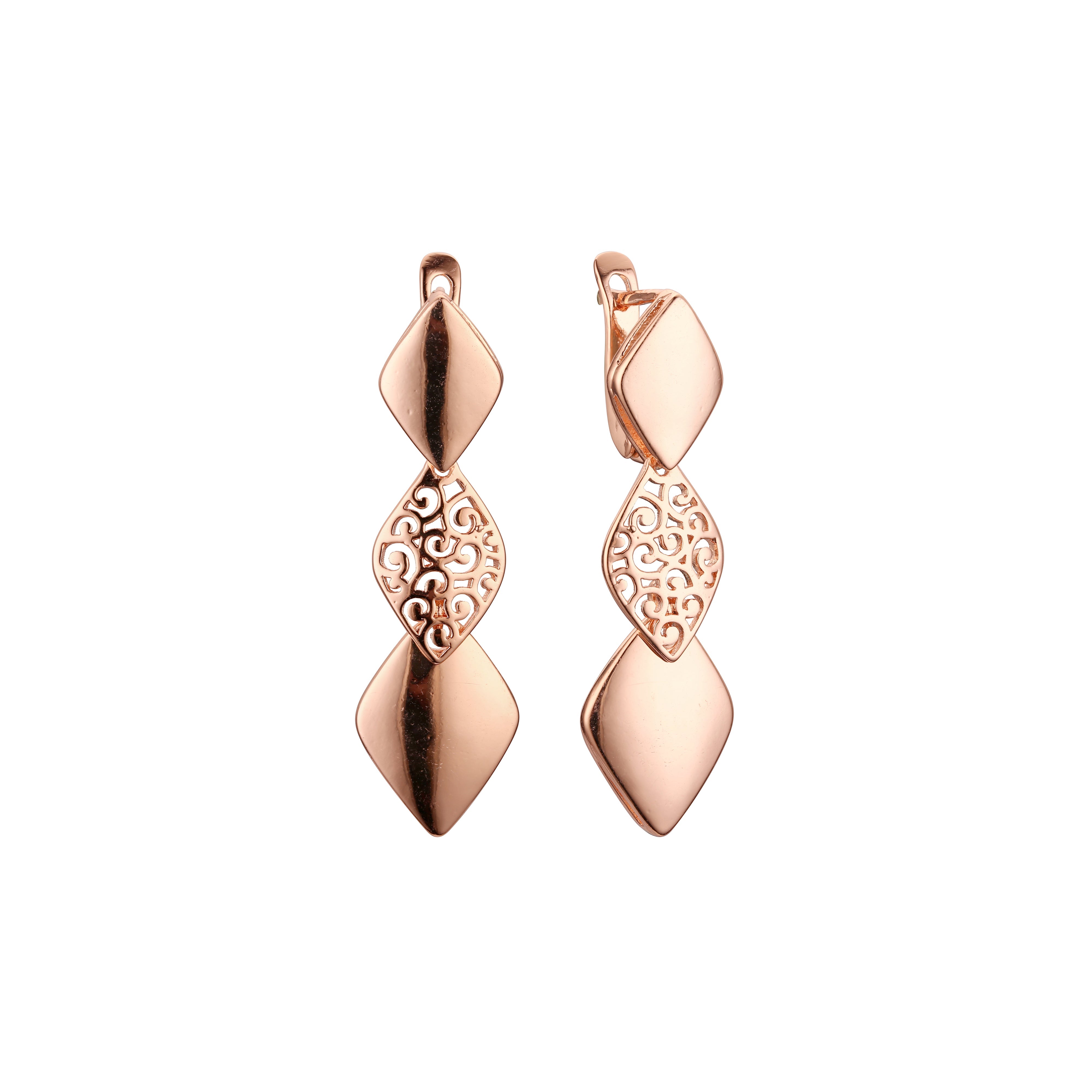 Earrings in Rose Gold, two tone plating colors