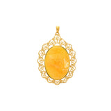 Cabochon colorful Onyx 18K Gold pendant